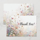 Boho Waterverf Wildflower Floral Personaliseren Bedankkaart (Voorkant / Achterkant)