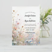 Boho Waterverf Wildflower Floral Personaliseren Kaart (Staand voorkant)