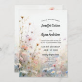 Boho Waterverf Wildflower Floral Personaliseren Kaart (Voorkant / Achterkant)