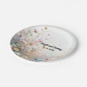 Boho Waterverf Wildflower Floral Personaliseren Papieren Bordje (Gekanteld)
