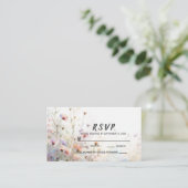 Boho Waterverf Wildflower Floral Personaliseren Plaatskaartje (Staand voorkant)