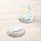 Boho Waterverf Wildflower Floral Personaliseren Ronde Kartonnen Onderzetter (Insitu)