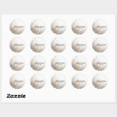Boho Waterverf Wildflower Floral Personaliseren Ronde Sticker (Vel)