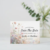Boho Waterverf Wildflower Floral Personaliseren Save The Date (Staand voorkant)