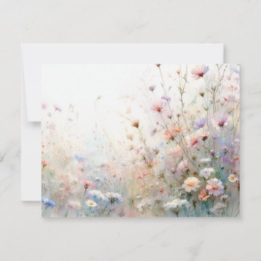 Boho Waterverf Wildflower Floral Personaliseren Save The Date (Achterkant)