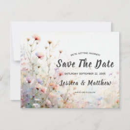 Boho Waterverf Wildflower Floral Personaliseren Save The Date