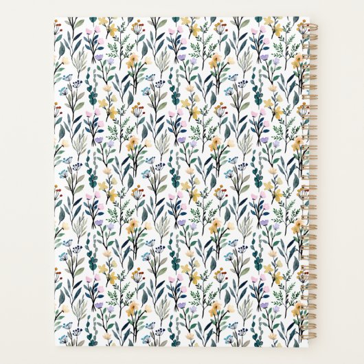 Boho Waterverf Wildflower Gepersonaliseerde naam 2 Planner (Achterkant)