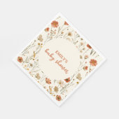 Boho Waterverf Wildflower Herfst Baby shower Servet (Hoek)