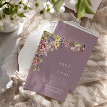 Boho Waterverf Wildflower Meadow Bruiloft