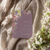 Boho Waterverf Wildflower Meadow Bruiloft Kaart