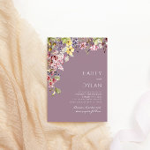 Boho Waterverf Wildflower Meadow Bruiloft Kaart