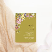 Boho Waterverf Wildflower Meadow Bruiloft Kaart