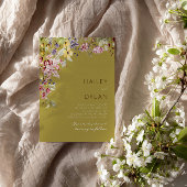 Boho Waterverf Wildflower Meadow Bruiloft Kaart