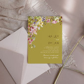 Boho Waterverf Wildflower Meadow Bruiloft Kaart