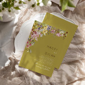 Boho Waterverf Wildflower Meadow Bruiloft Kaart