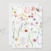 Boho Waterverf Wildflower Meadow Bruiloft Uitnodig Kaart (Achterkant)