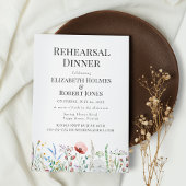 Boho Waterverf Wildflower Repetitie Diner Kaart