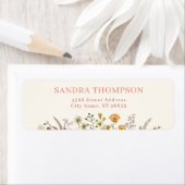 Boho Waterverf Wildflower Retouradres Etiket (Insitu)