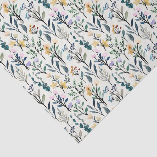 Boho Waterverf Wildflower Tissuepapier (Detail)