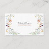 Boho Waterverf Wildflower Visitekaartje (Voorkant)