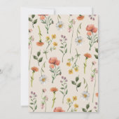 Boho Waterverf Wildflower Vrijgezellenfeest Script Kaart (Achterkant)