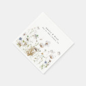 Boho Waterverf Wildflower Wedding Favor Bag Servet (Hoek)