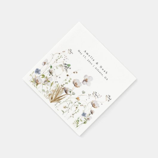 Boho Waterverf Wildflower Wedding Favor Bag Servet (Hoek)