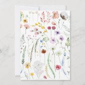 Boho Waterverf Wildflower Wedding Invitation Kaart (Achterkant)