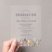 Boho Waterverf Wildflowers Afstudeerfeest Acryl Uitnodigingen (Insitu (Draagbaar))