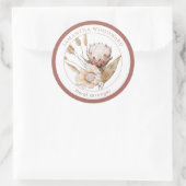 Boho Waterverf Wildflowers Floral Arranger Ronde Sticker (Tas)