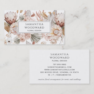 Boho Waterverf Wildflowers Floral Designer Visitekaartje