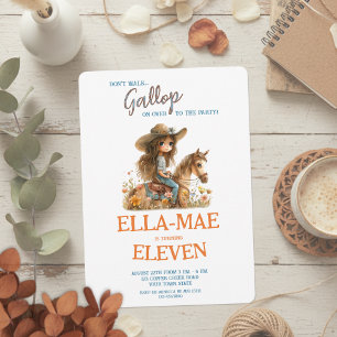 Boho Waterverf Wildflowers Horse Girl Verjaardag Kaart