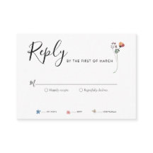 Boho Waterverf Wildflowers RSVP