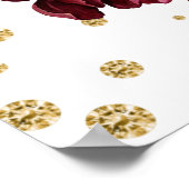 Boho Waterverf Winter Flowers Gold Lijst Wedding Poster (Hoek)