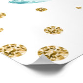 Boho Waterverf Winter Flowers Gold Lijst Wedding Poster (Hoek)