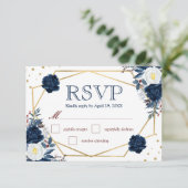 Boho Waterverf Winter Flowers Wedding RSVP Kaart (Staand voorkant)