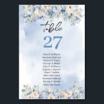 Boho waterverf winterblauwe bloemenivoor bruiloft kaart<br><div class="desc">De rustieke stijl waterverf winterblauwe bloemen, witte rozen, en eucalyptus groen blad voor een bruiloft tafel nummer brengen een charmante en elegante touch aan elk bruiloft decor. Deze elementen combineren tot creëer een mooie en tijdloze uitstraling die perfect is voor een bruiloft met een winterthema. De zachte blauwe tinten, delicate...</div>