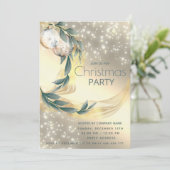 Boho waterverf wintergroen gouden kerst kaart (Staand voorkant)