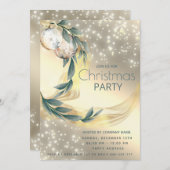 Boho waterverf wintergroen gouden kerst kaart (Voorkant / Achterkant)