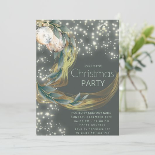 Boho waterverf wintergroen modern kerstfeest kaart (Staand voorkant)