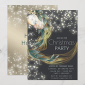 Boho waterverf wintergroen modern kerstfeest kaart (Voorkant / Achterkant)