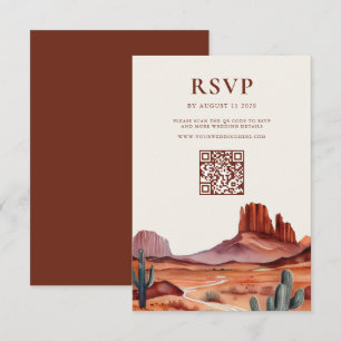 Boho Waterverf Woestijn Bruiloft RSVP Kaartje