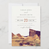 Boho Waterverf Woestijnlandschap Uitnodiging (Voorkant)