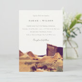 Boho Waterverf Woestijnlandschap Uitnodiging (Staand voorkant)