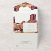 Boho Waterverf Woestijnlandschap Uitnodiging (Buitenkant)