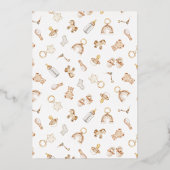 Boho Waterverf Woodland Animals onthullen geslacht Folie Uitnodiging (Achterkant)