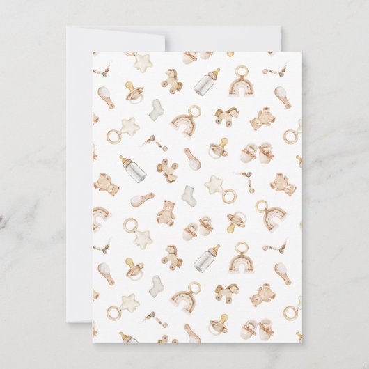 Boho Waterverf Woodland Animals onthullen geslacht Kaart (Achterkant)