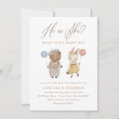 Boho Waterverf Woodland Animals onthullen geslacht Kaart (Voorkant)