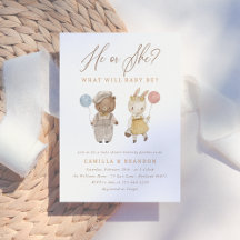 Boho Waterverf Woodland Animals onthullen geslacht