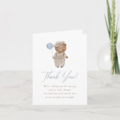 Boho Waterverf Woodland Beer Gender Reveal Bedankkaart (Voorkant)